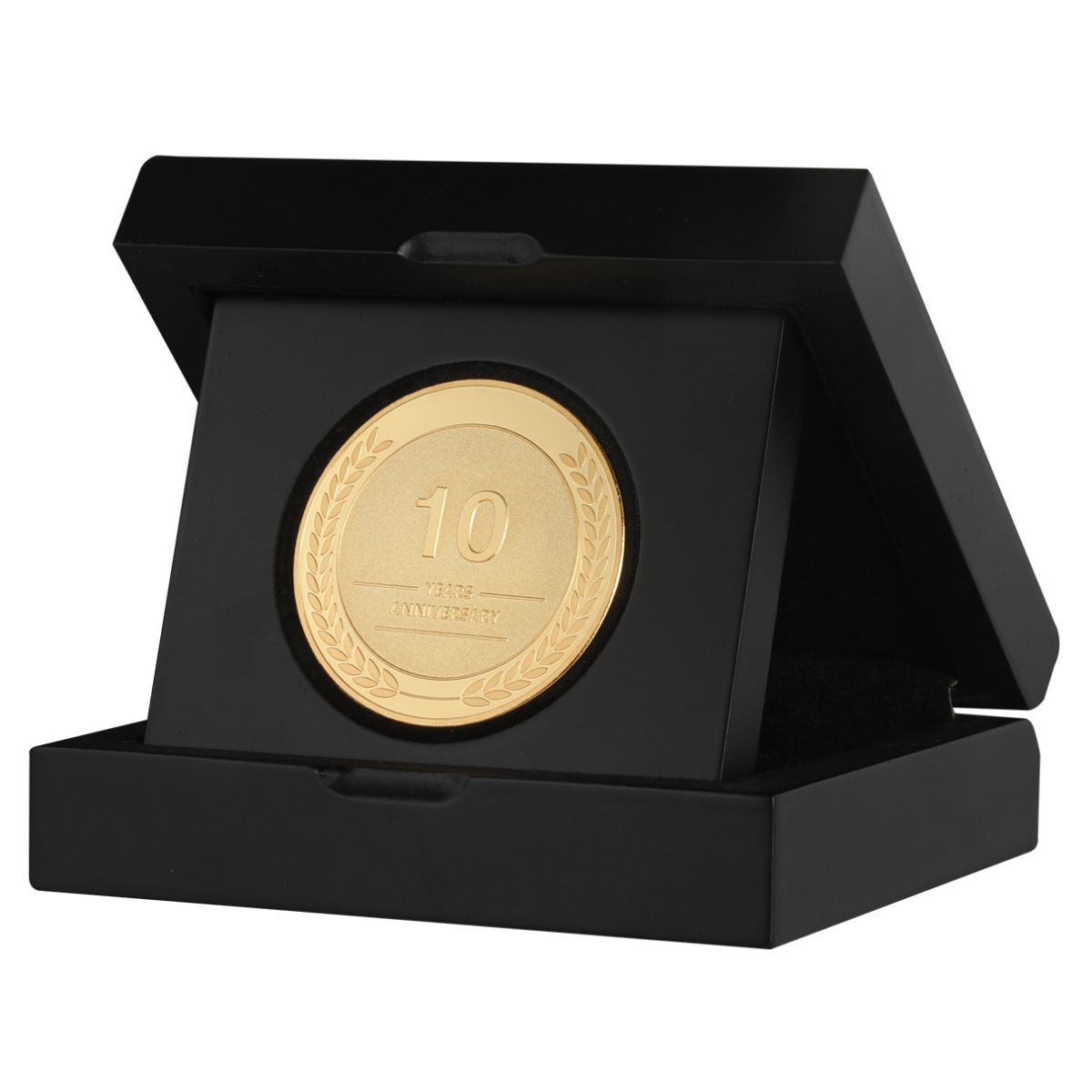 10 year coin for 10 year anniversary  in wooden gift box