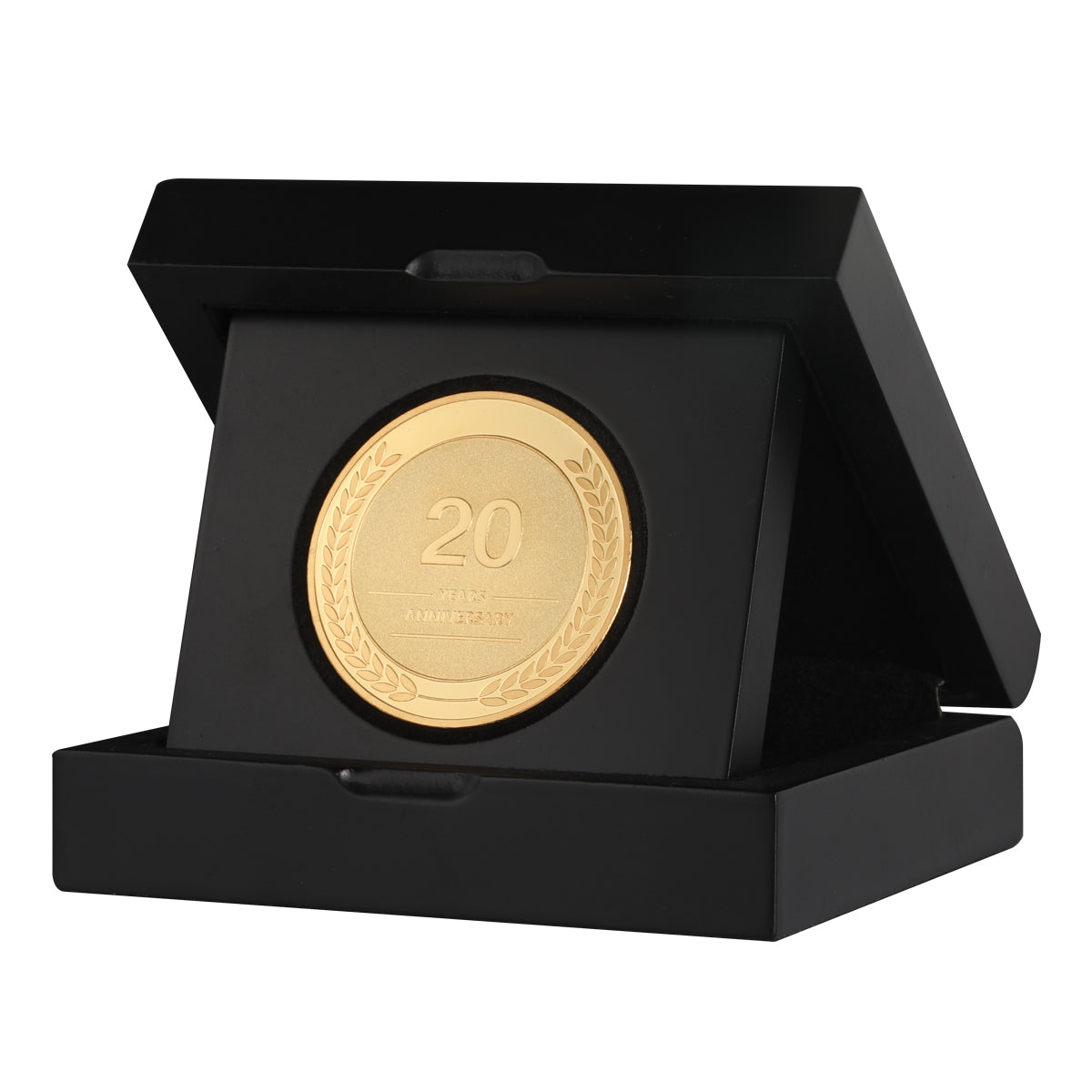 20 year coin to celebrate 20 years work anniversary in wooden gift box