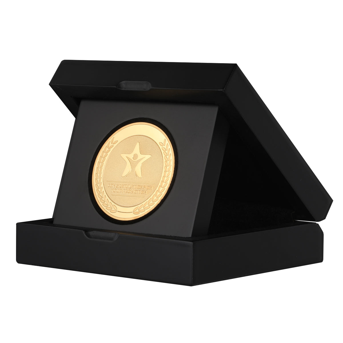 employee recognitions coins for promotion award in wooden gift box