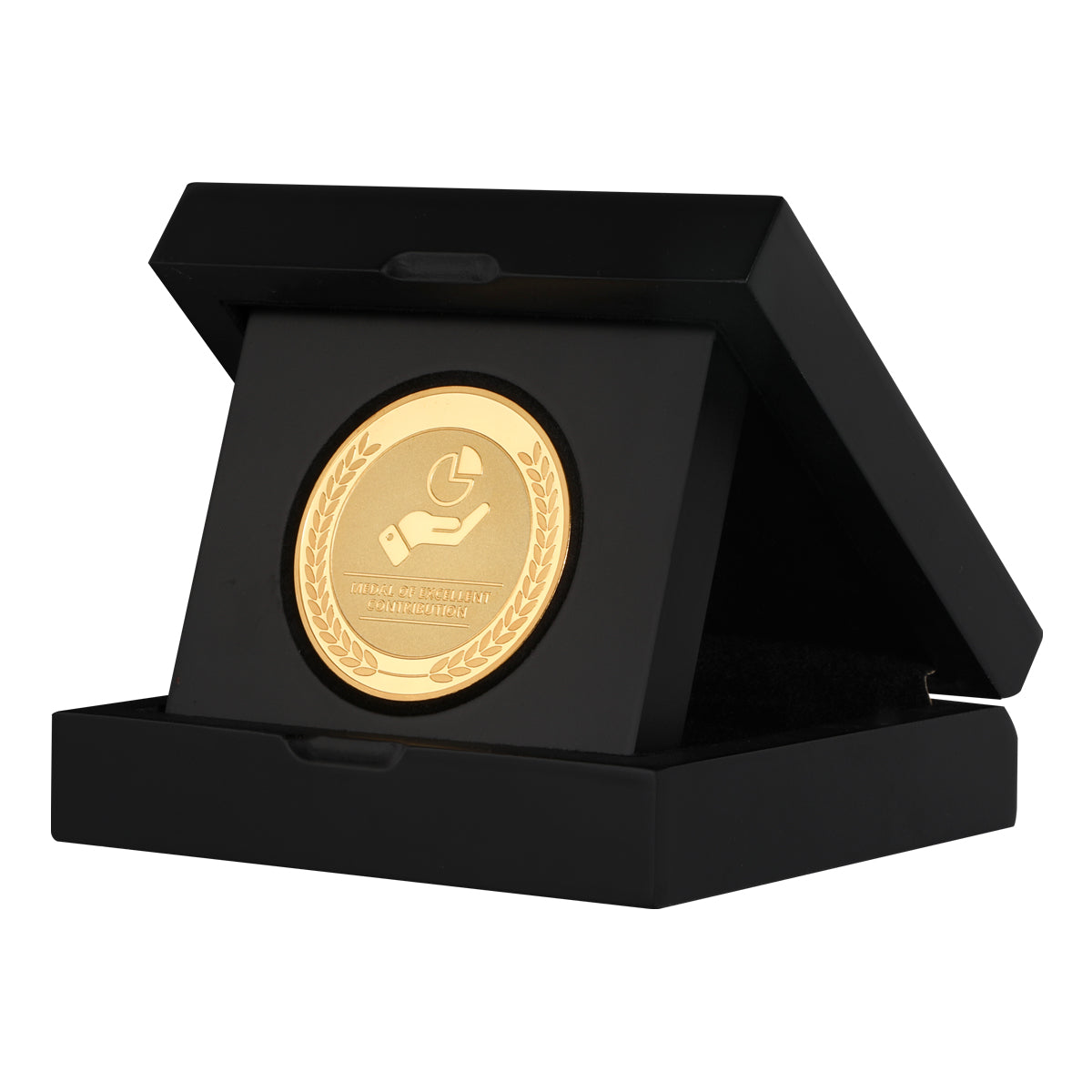 employee appreciation coins for employee contributions in wooden gift box