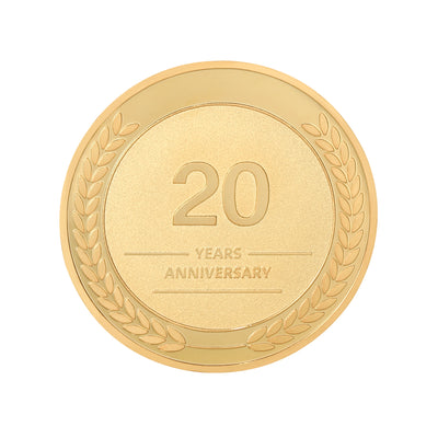 20 year coin to celebrate 20 years work anniversary with front view