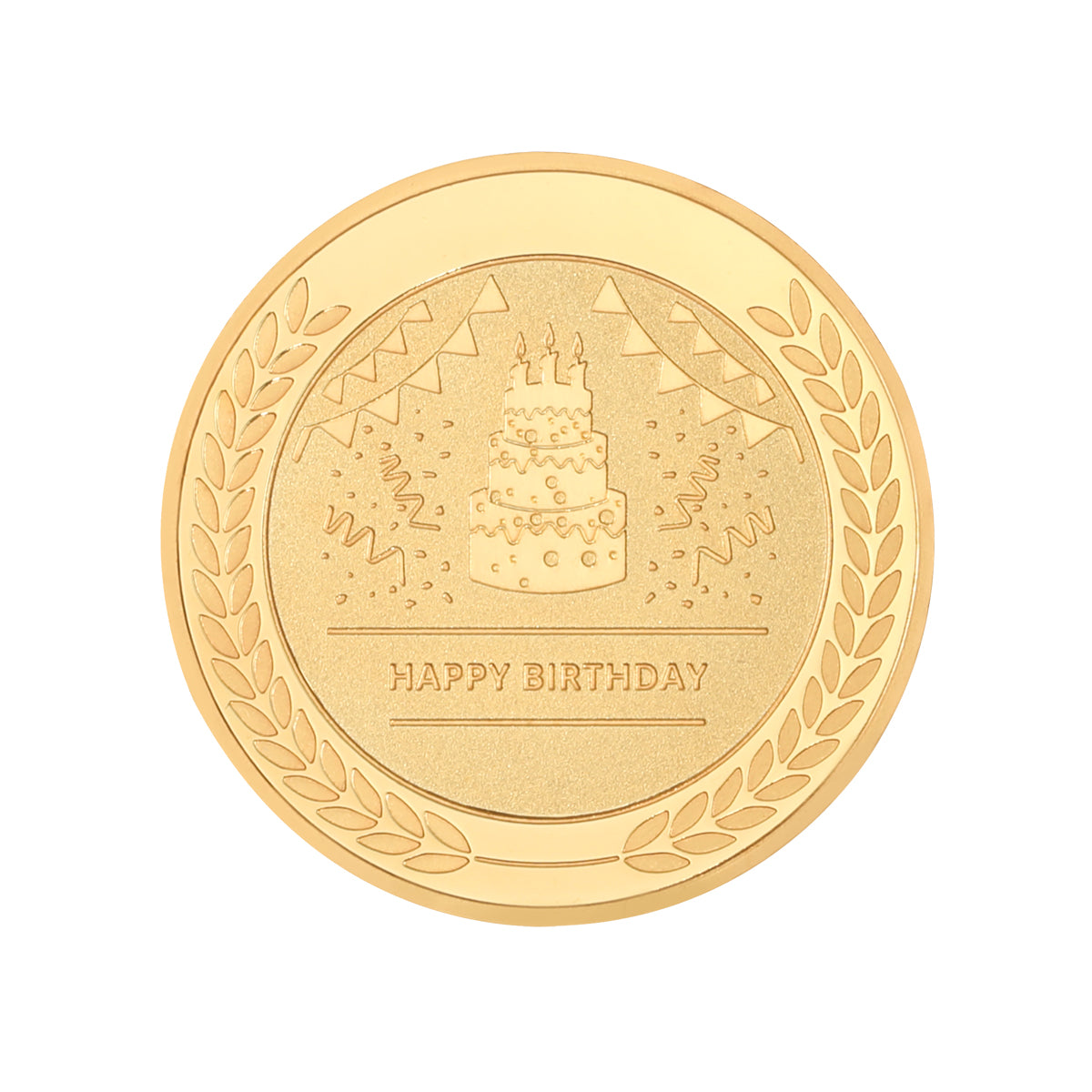 birthday coin to celebrate birthday with front view