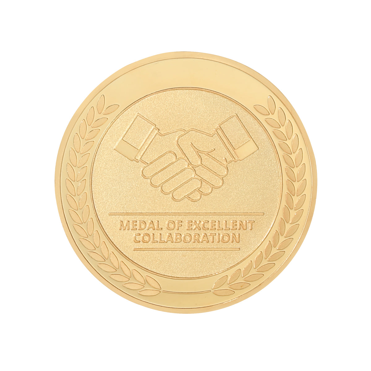 employee appreciation coins for excellent collaboration with front view