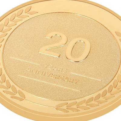 20 year coin to celebrate 20 years work anniversary close-up image