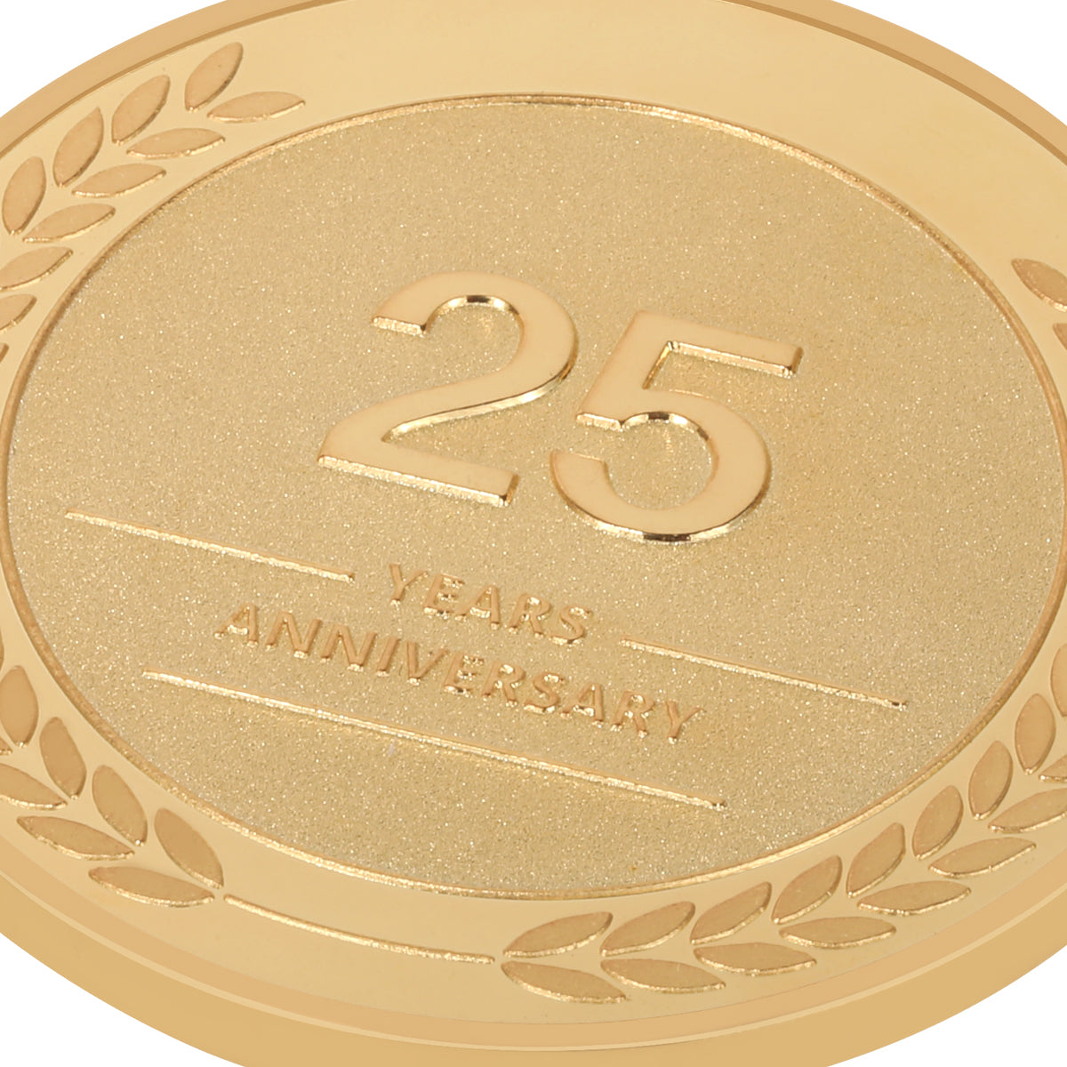 25 year coin for employee for twenty five year work anniversary close-up image