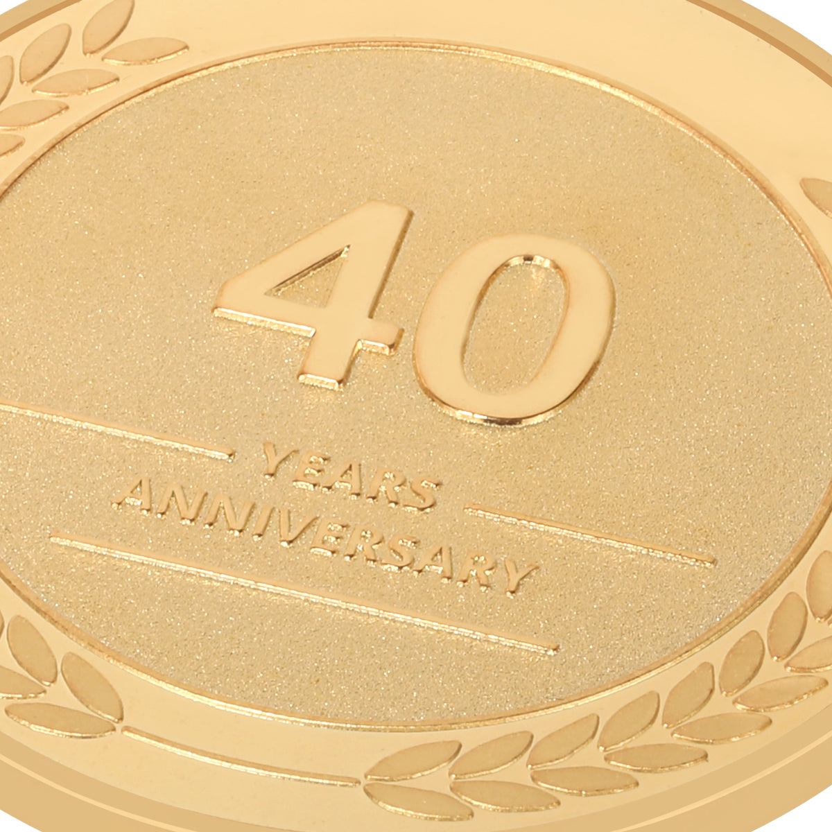 40 year coin to celebrate forty year work anniversary close-up image