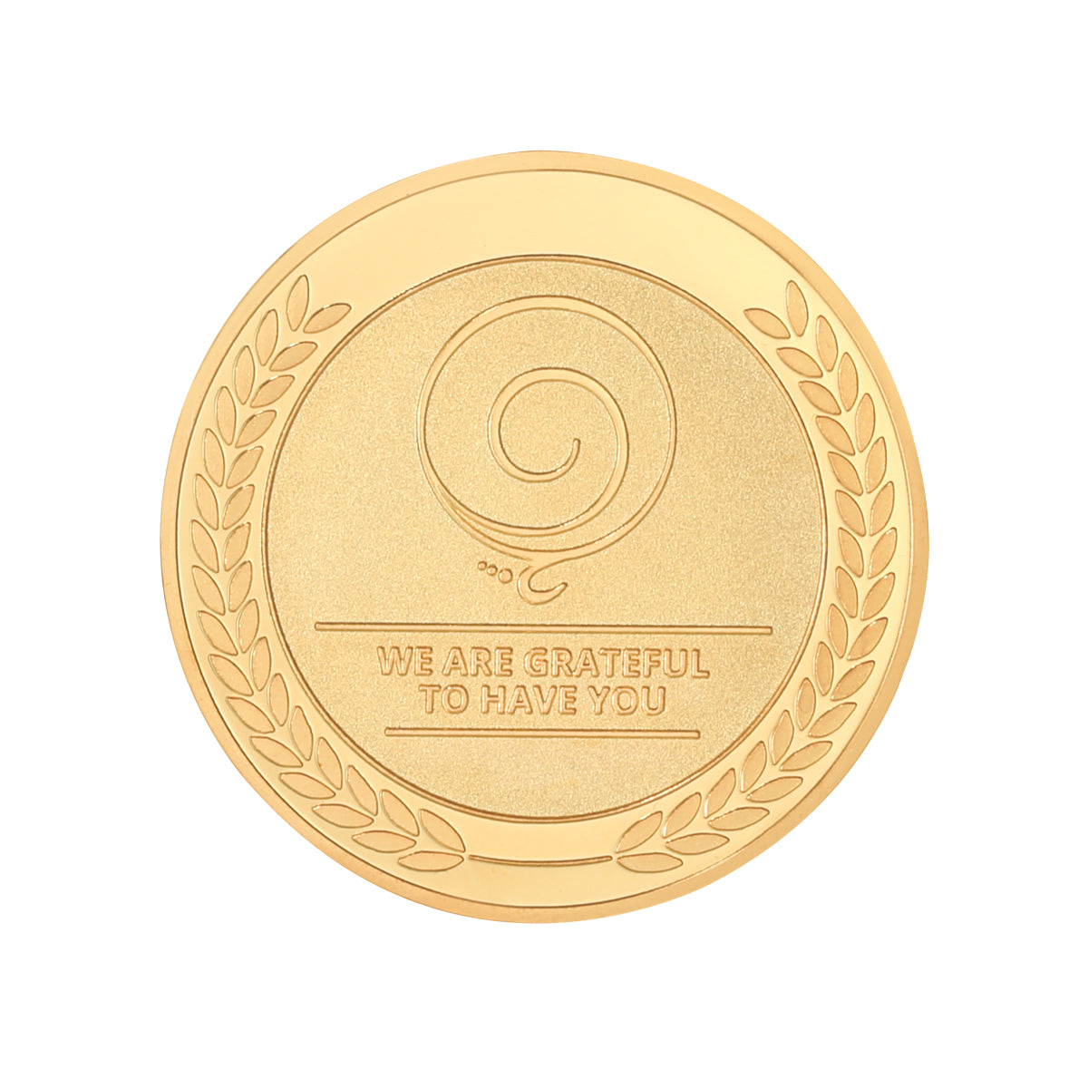 gratitude coin to show appreciation to employees with front view