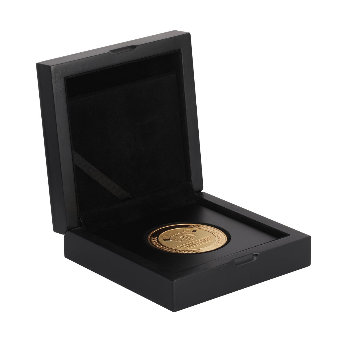 employee appreciation coins for excellent collaboration in wooden gift box